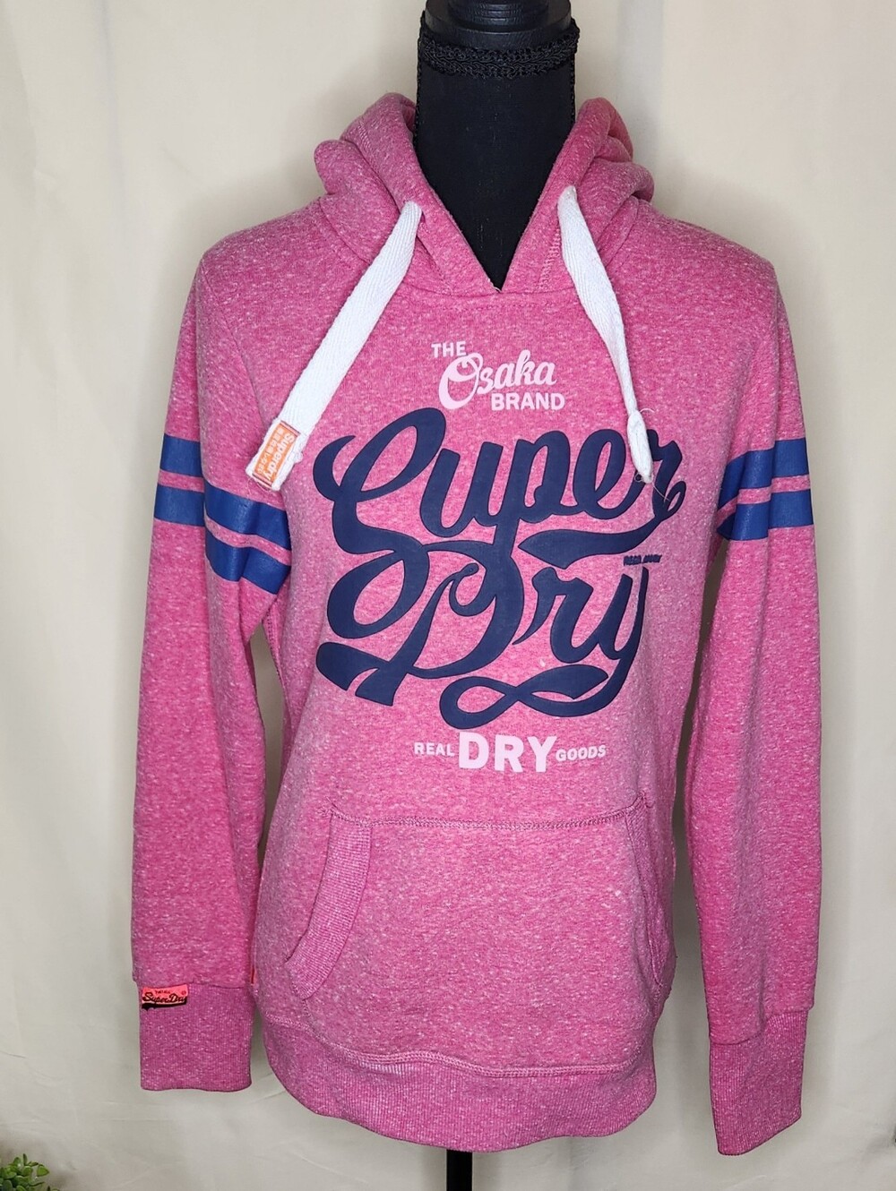 Womens Superdry Pink 'Super Dry' Hoodie Size Medium. Very Good Condition